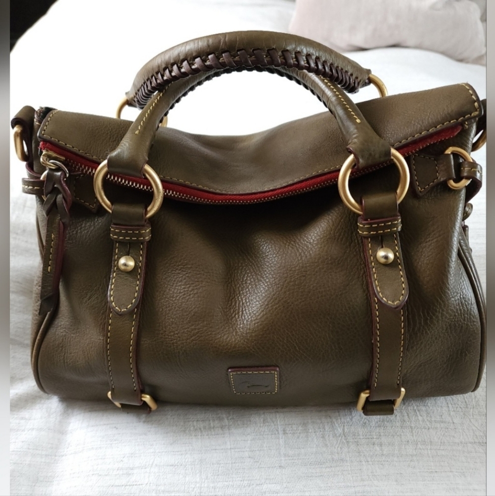Vintage Dooney & Bourke Milano Satchel Color Army Green